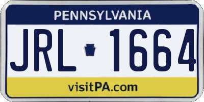 PA license plate JRL1664