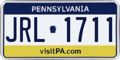 PA license plate JRL1711