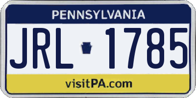 PA license plate JRL1785