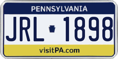 PA license plate JRL1898