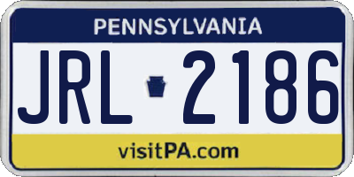 PA license plate JRL2186