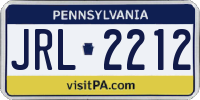 PA license plate JRL2212