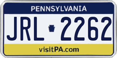 PA license plate JRL2262