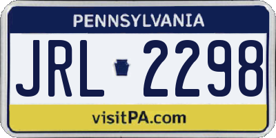 PA license plate JRL2298