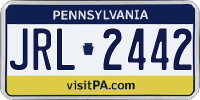 PA license plate JRL2442