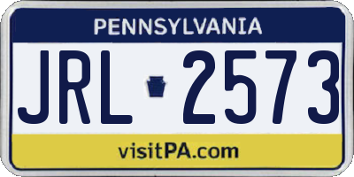 PA license plate JRL2573