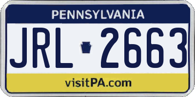 PA license plate JRL2663