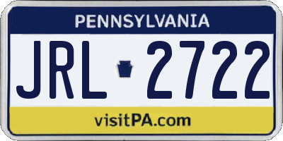 PA license plate JRL2722