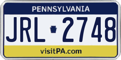 PA license plate JRL2748