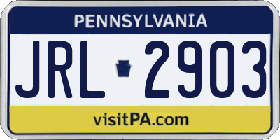 PA license plate JRL2903
