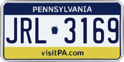 PA license plate JRL3169