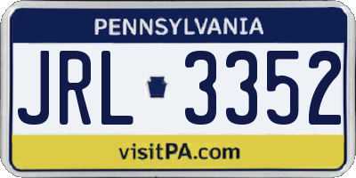 PA license plate JRL3352