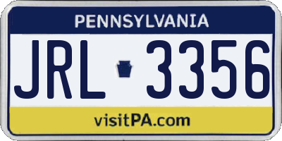 PA license plate JRL3356