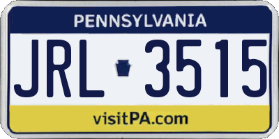 PA license plate JRL3515