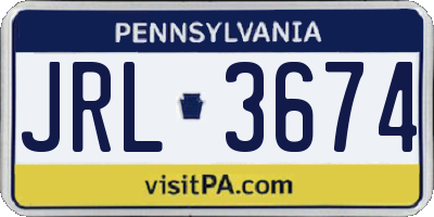 PA license plate JRL3674