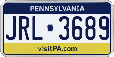 PA license plate JRL3689