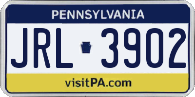 PA license plate JRL3902