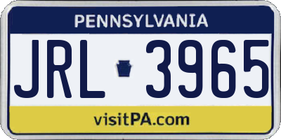 PA license plate JRL3965