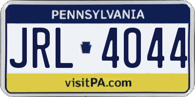 PA license plate JRL4044