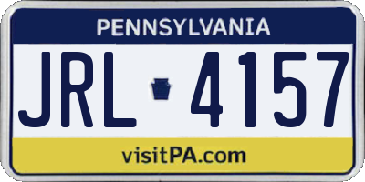 PA license plate JRL4157