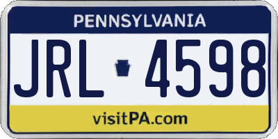 PA license plate JRL4598
