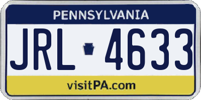 PA license plate JRL4633