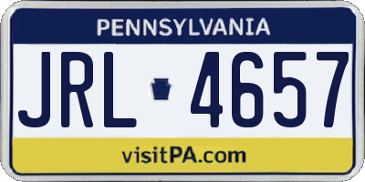 PA license plate JRL4657
