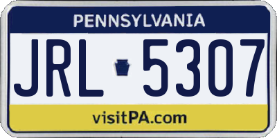 PA license plate JRL5307