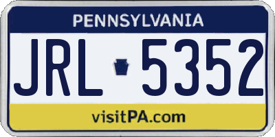 PA license plate JRL5352