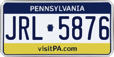 PA license plate JRL5876