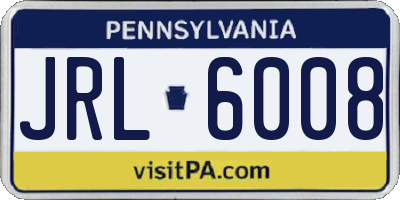 PA license plate JRL6008