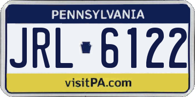 PA license plate JRL6122