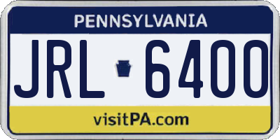 PA license plate JRL6400