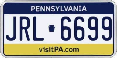 PA license plate JRL6699