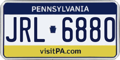 PA license plate JRL6880