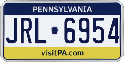PA license plate JRL6954