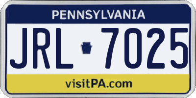 PA license plate JRL7025