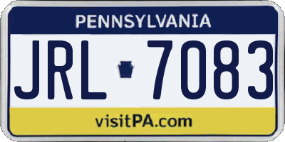 PA license plate JRL7083