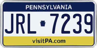 PA license plate JRL7239