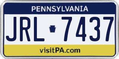 PA license plate JRL7437