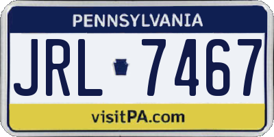 PA license plate JRL7467