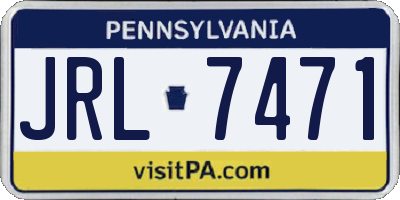 PA license plate JRL7471