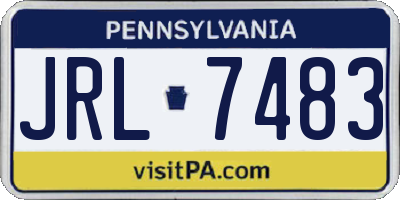 PA license plate JRL7483
