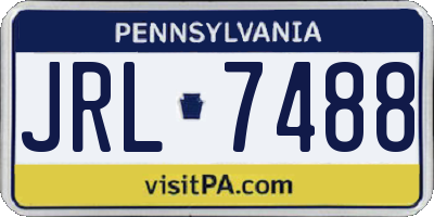 PA license plate JRL7488