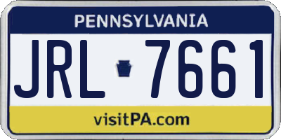 PA license plate JRL7661