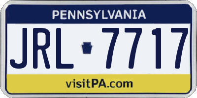 PA license plate JRL7717