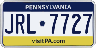 PA license plate JRL7727