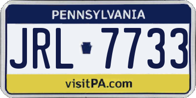 PA license plate JRL7733