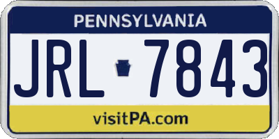 PA license plate JRL7843