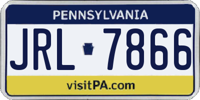 PA license plate JRL7866